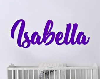 Purple Painted Wood Wall Letters - Purple Baby Nursery Room Hanging Letters - Above Purple Crib Bedding Letter Decor - Purple Wood Letters