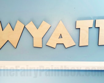 Unpainted Wood Wall Letters, Unfinished Wooden Letters, Large Wood Letters for Baby Room, Custom Craft Shapes Craft Numbers Craft Letters