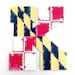 Maryland Flag Painted Letters, Maryland Flag Nursery Letters Maryland ...
