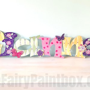 Butterfly Whimsy Baby Name Sign, Girls Name Sign, Butterfly Nursery Room Wall Letters, Floral Baby Room Wood Wall Letters, Girls Wall Art