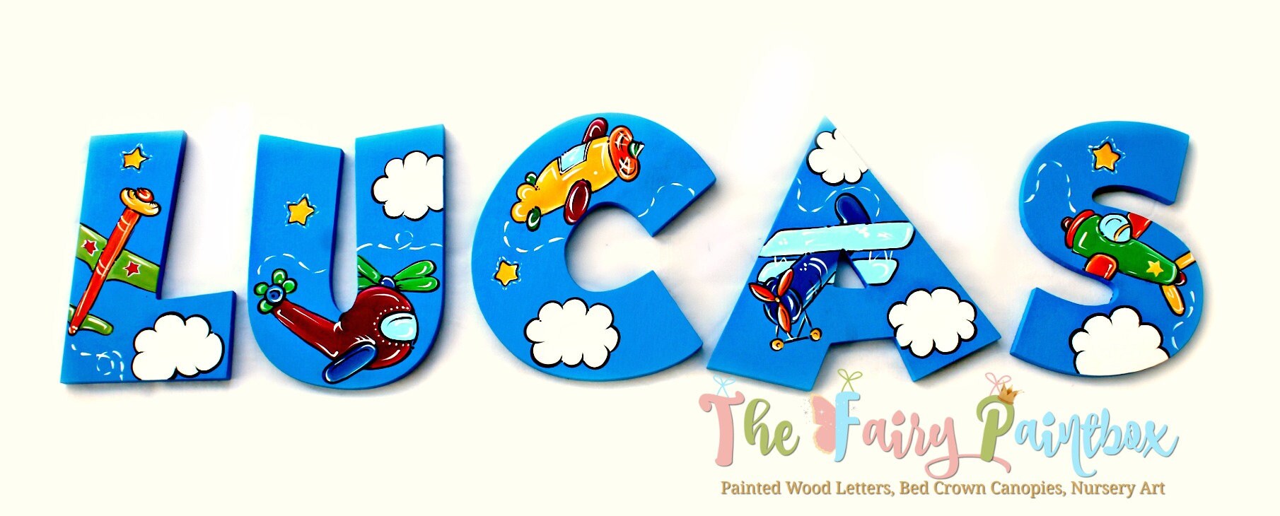 Airplane Painted Wood Letters - Airplane Nursery Room Wall Letters ...