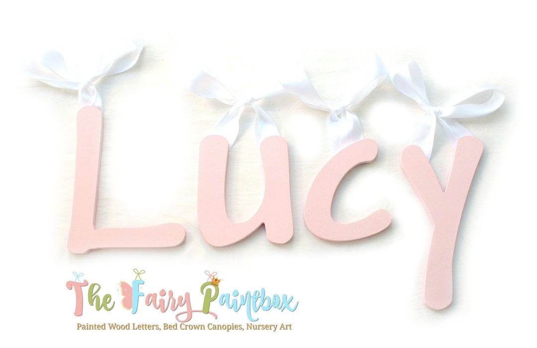 Light Pink Painted Wood Letters Girls Baby Room Wall Letters Pink Baby