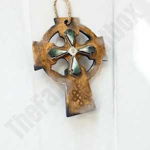 Irish Celtic Cross Christmas Ornament, Celtic Knot Wall Home Decor, Celtic Ireland Gift, Celtic Home Decoration, Wood Cross, Irish Keepsake