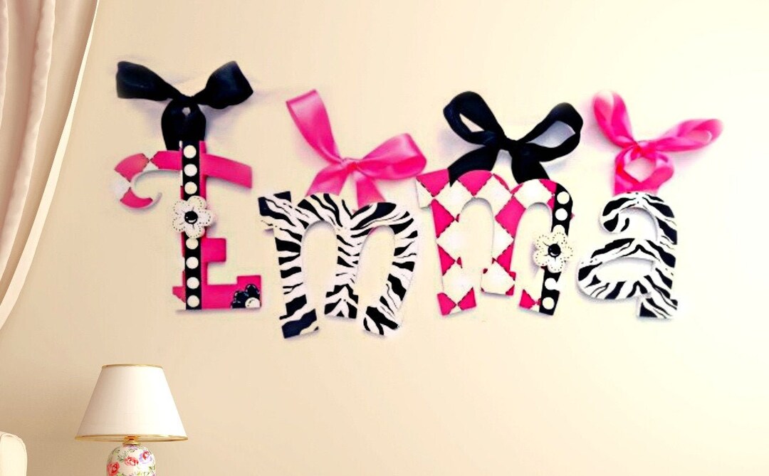 Funky Zebra Baby Room Decor Hanging Wall Letters Zebra Wall Hanging