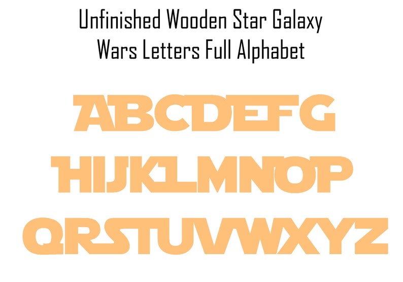 Unpainted Jedi Wood Letters Baltic Birch Galaxy Letters Wood Star Space Wars Letters Wood Sci-Fi Letters Unfinished Wooden Letters image 3