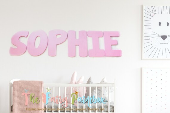 Dekbed Aanpassingsvermogen verdacht Roze kinderkamer muur letters roze kinderkamer geschilderde - Etsy België