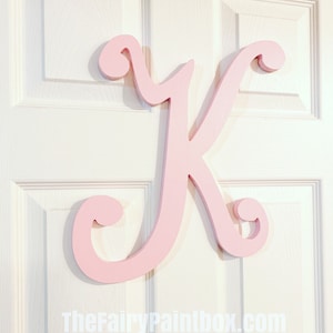 Script Pink Painted Wood Letters - Pink Baby Nursery Letters - Pink Nursery Decor - Girls Nursery Decor - Pink Monogram Kids Room Letters