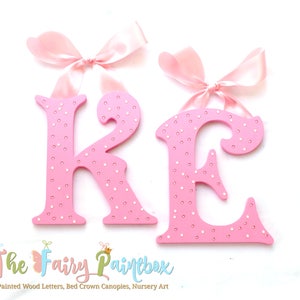 Pink Opal Crystal Nursery Wall Letters - Girls Nursery Room Wall Letters - Monogram Wall Letters - Pink Room Wall Letters - Wood Letters