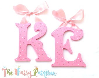 Pink Opal Crystal Nursery Wall Letters - Girls Nursery Room Wall Letters - Monogram Wall Letters - Pink Room Wall Letters - Wood Letters