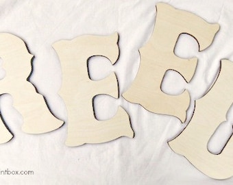 Wood Sox Unpainted Wood Letters, Baltic Birch Alphabet Letters, Baseball Athletic Wall Letters, Wood Sox Font Art, Boston Photo Prop Letters