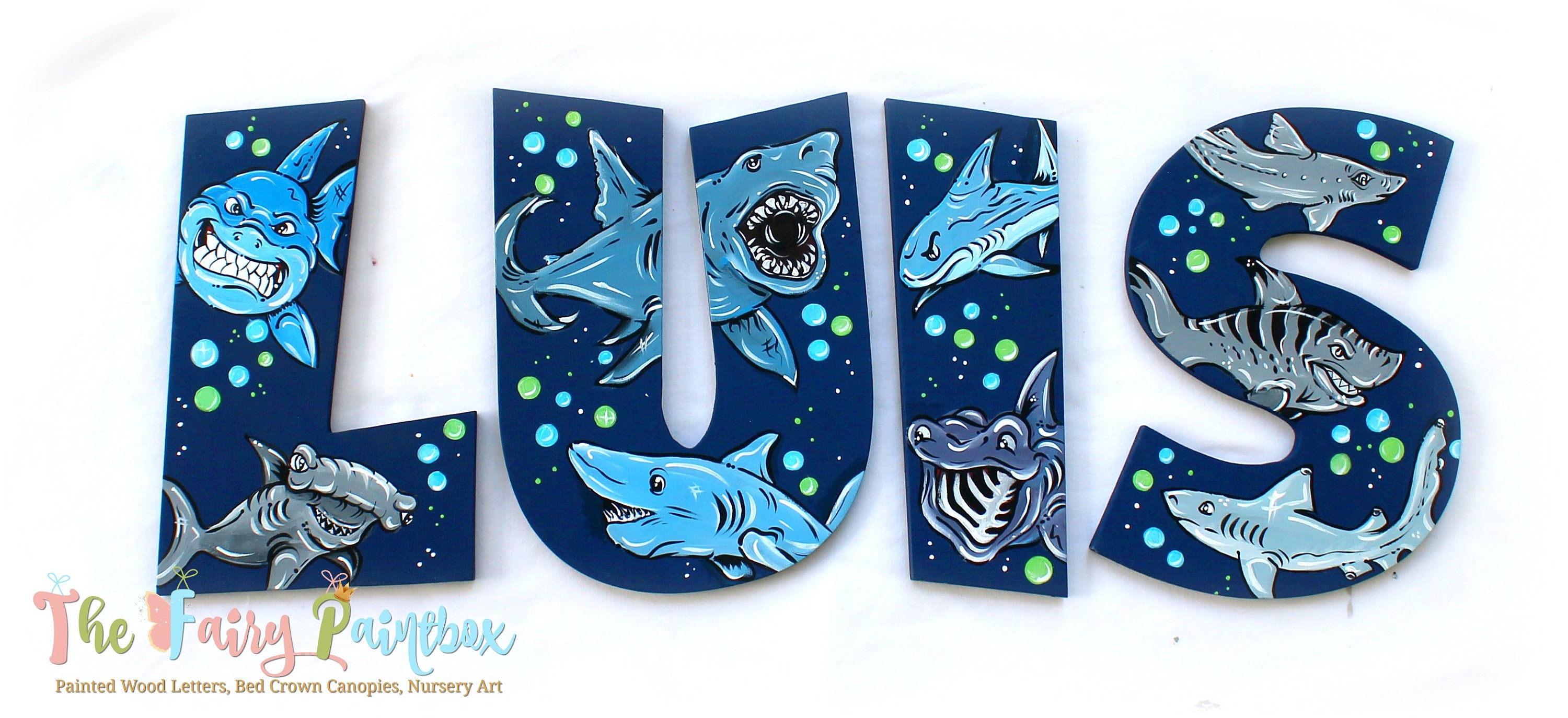 shark painted letters shark nursery letters shark baby etsy