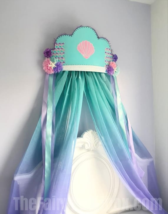 Aqua Shell Crown Canopy Little Mermaid Crown Canopy Mermaid