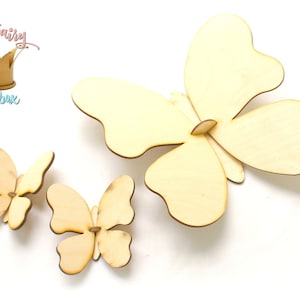 Motyl ścienny 3D Zmontowany kształt motyla z drewna Gotowy do malowania zestaw motyli Zestaw do malowania motyli 3D Zestaw do malowania motyli z drewna