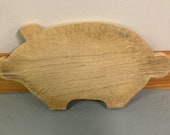 Vintage cutting board - wood - pig