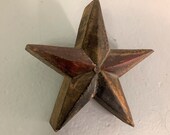 Architectural salvage - vintage wood folk art star - handmade - hand painted - primitive