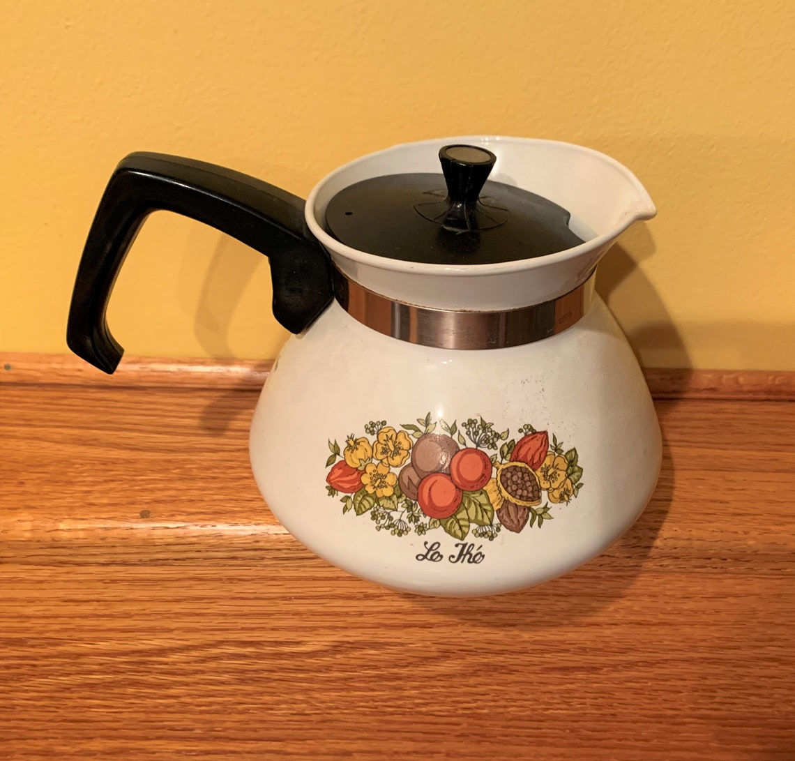 Vintage corning teapot Le The tea pot vegetables 6 cup Etsy