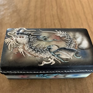 Vintage Dragon Trinket Box: ACRA Japan Ceramic, Small
