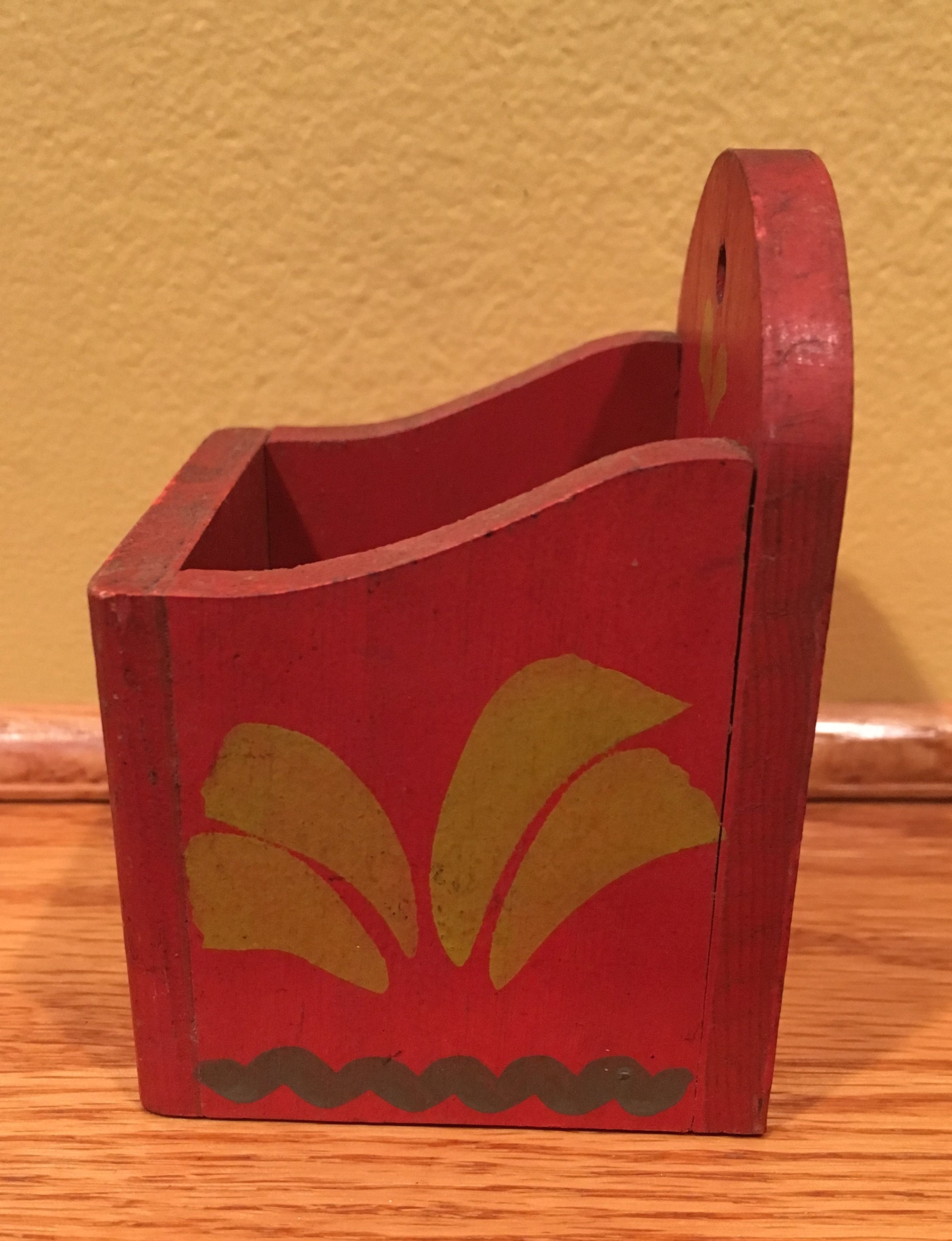 Vintage wooden match box SMALL match holder folk art Etsy