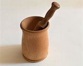 Vintage wood mortar and pestle - SMALL