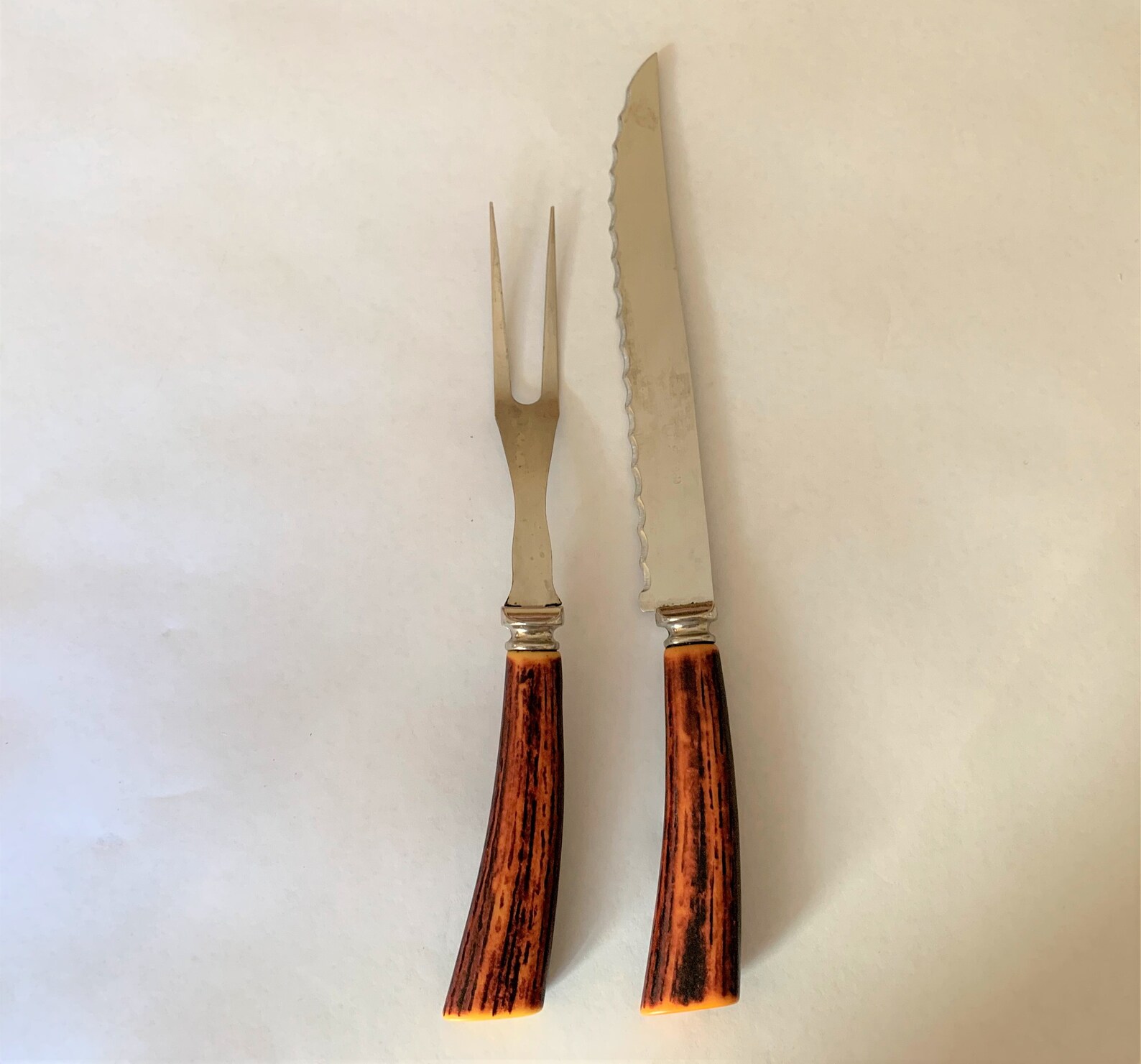 Vintage meat slicing utensils meat carving knife and fork Etsy