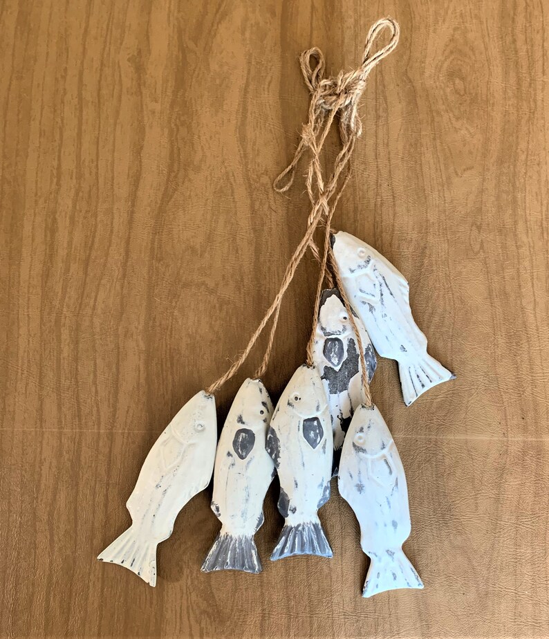 Vintage Wood Fish on a Rope Fish Wall Hanging Wooden Fish Etsy
