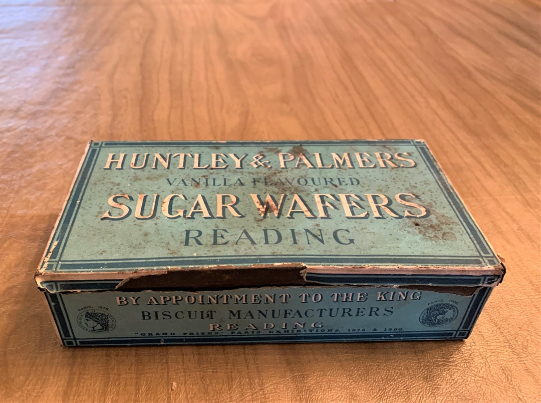 Antique Huntley & Palmers Sugar Wafer Tin 7 X 3 Etsy