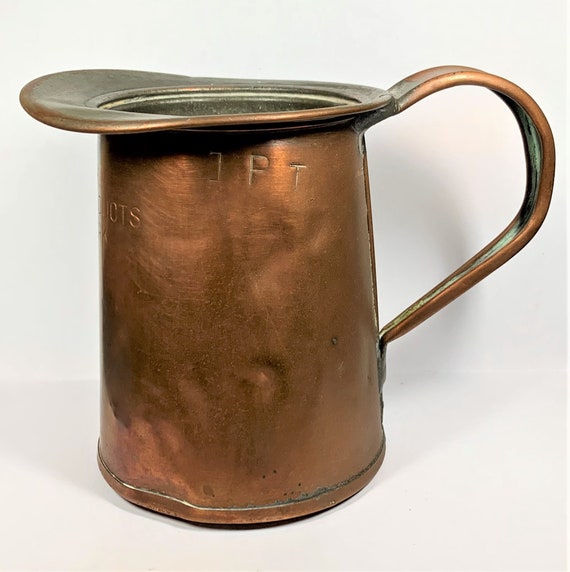 Vintage Copper Tin Lined Measuring Cup for Wine or Liquor 1 