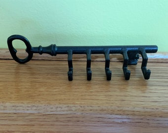 Vintage cast iron key holder - utensil holder - oven mitt holder - pot holder hanger - cast iron decor