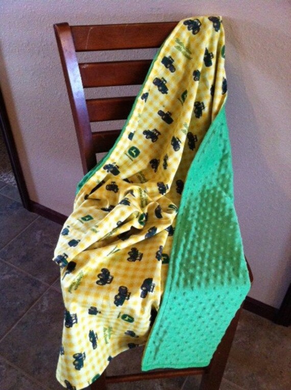 John Deere minky blanket toddler sized Etsy