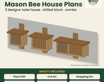 Planos para casas de abejas albañiles: 3 diseños, planos de construcción de hoteles para abejas (hágalo usted mismo) en PDF, casas tubulares, de bloques perforados y combinadas, lista de materiales y calculadora de costos.