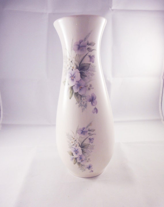Melba Ware Violet Flower China Vase Purple Flowers Etsy