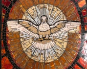 His Gaze -Holy Spirit, St Peter 39 s Basilica stained glass mosaic wall hanging Catholic Church.