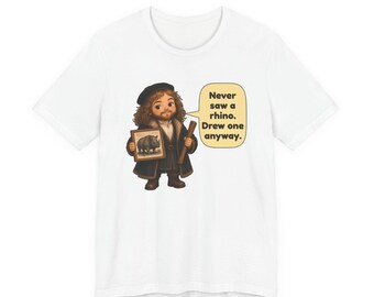 Albrecht Durer Shirt, Funny Rhino Art History Tee, Renaissance Artist Gift for Art Teachers, Printmakers and Museum Lovers