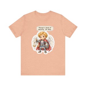 Saint Michael the Archangel Shirt, Security Guard Gift, Heaven's Head of Security On Duty, Tee for Protective Dads and Night Shift Workers image 4