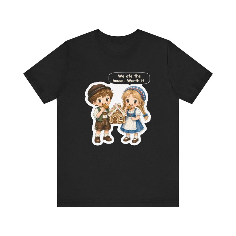 Hansel and Gretel Shirt, Sibling Gift, We Ate the House, Funny Gingerbread House Tee for Brothers, Sisters and Grimm Fairy Tale Fans image 2