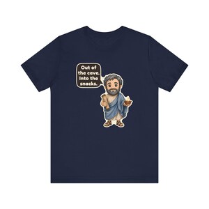 T-shirt Platon, cadeau pour étudiant en philosophie, « De la caverne aux en-cas », t-shirt pour les amoureux des en-cas, étudiants en lettres classiques et penseurs profonds image 10