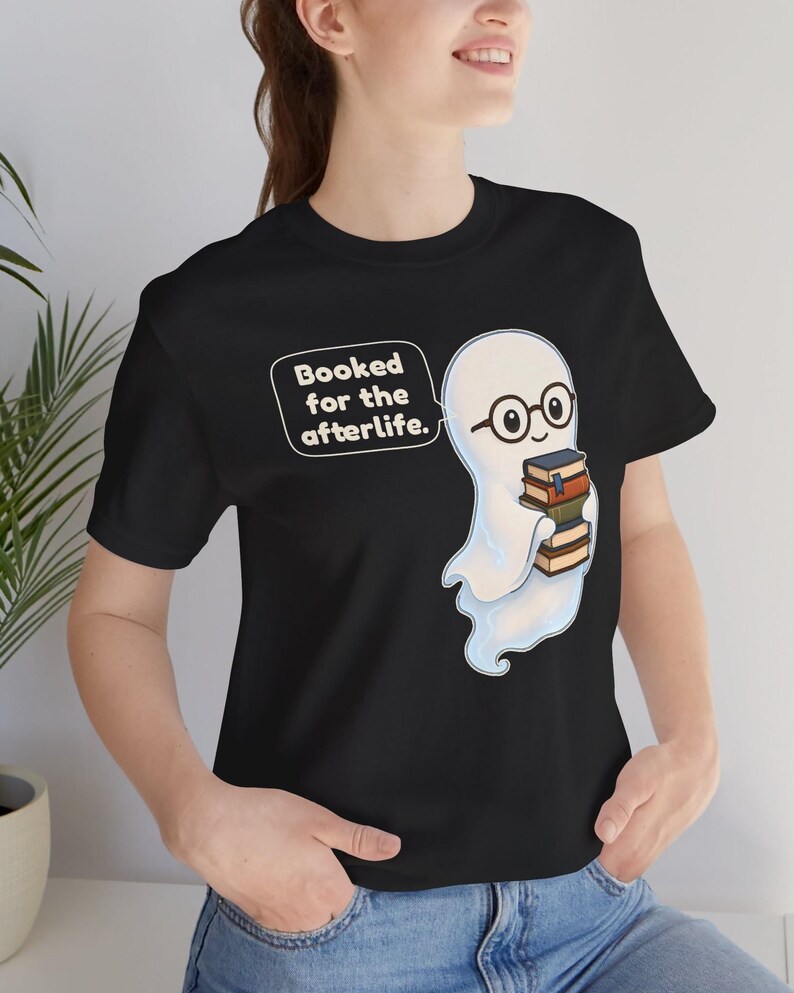 Library Ghost Shirt, Librarian Gift, Cute Bookish Tee for School Librarians, Book Clubs, Bookworms and Halloween Readers image 3