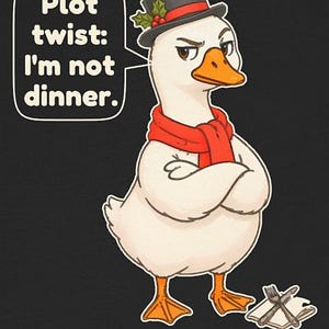 Christmas Goose Shirt, Funny Christmas Carol Tee, English Teacher Gift, Book Lover Gift, Cute Goose Lover Holiday Shirt, Chibi Watercolor bild 4