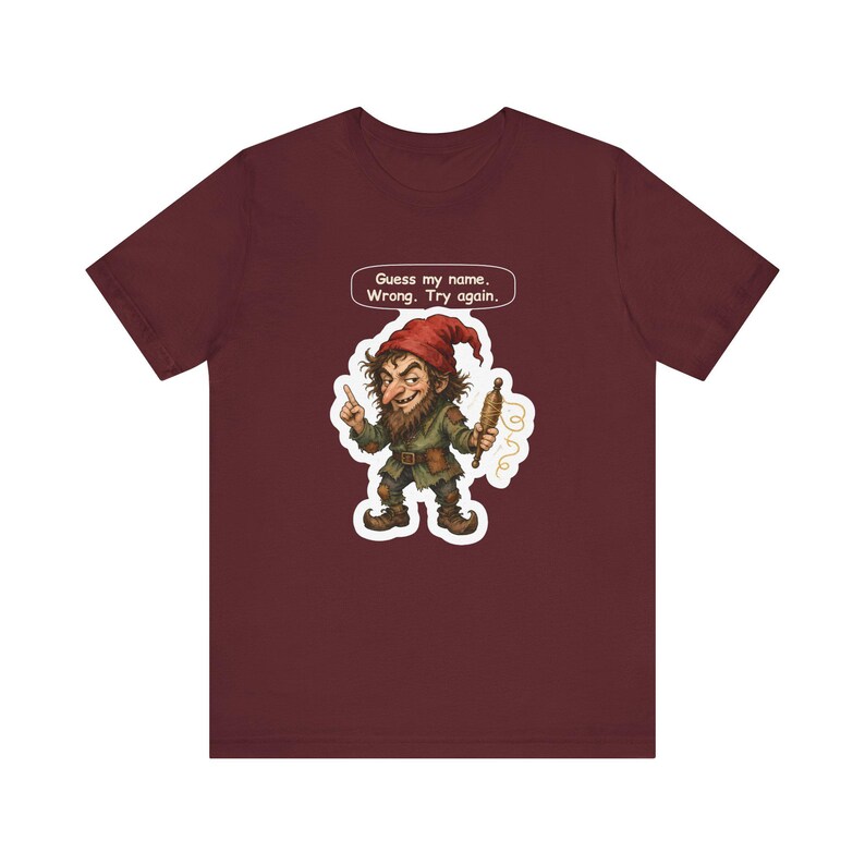 T-shirt Rumpelstiltskin, cadeau pour tricoteuses, devinez mon nom, réessayez, t-shirt humoristique pour fileuses, artistes textiles, amateurs d'énigmes et fans de Grimm image 8