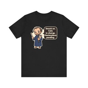 Gustav Klimt Shirt, Cat Lover Gift, Smock On Cats in Charge Masterpiece Pending, Art Teacher Tee, Painter Gift image 2