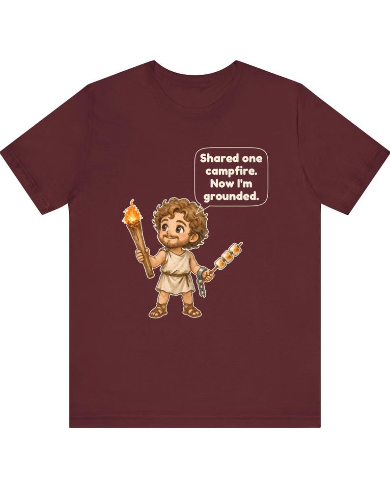 Prometheus Shirt, Funny Greek Mythology Tee, Fire Bringer Gift for Campers, Classics Teachers and Mythology Fans image 8