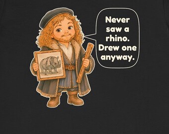 Camiseta de Albrecht Dürer, divertida camiseta de historia del arte con rinoceronte, regalo de artista renacentista para profesores de arte, grabadores y amantes de los museos.