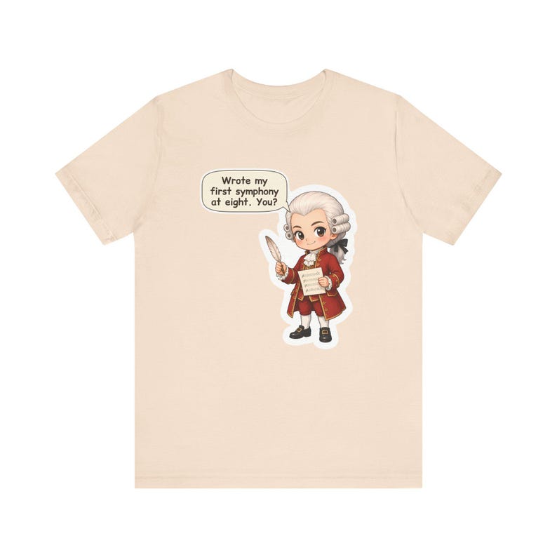 Wolfgang Amadeus Mozart Shirt, Music Teacher Gift, Wrote My First Symphony at Eight, Tee for Piano Students, Young Musicians and Recitals image 3