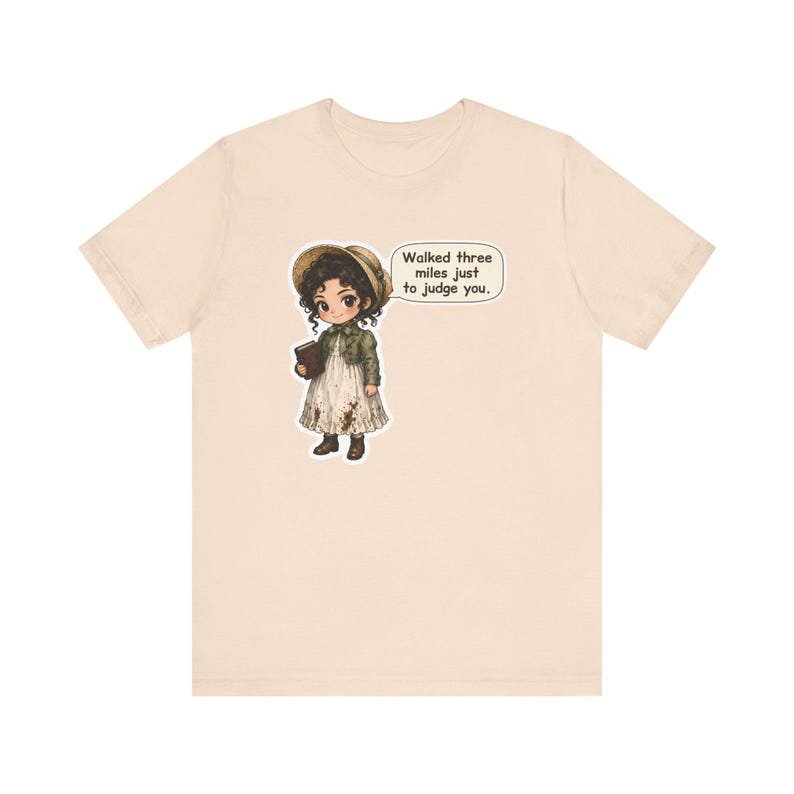 Camiseta de Elizabeth Bennet, regalo para club de lectura, "Caminé tres millas solo para juzgarte", camiseta divertida para lectores de novelas románticas, excursionistas y profesores de inglés. imagen 3