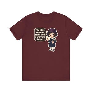 Dorothy Parker Shirt, Book Lover Gift, My Book Reviews Come With a Warning Label, Funny Tee for Writers and Librarians Bild 11