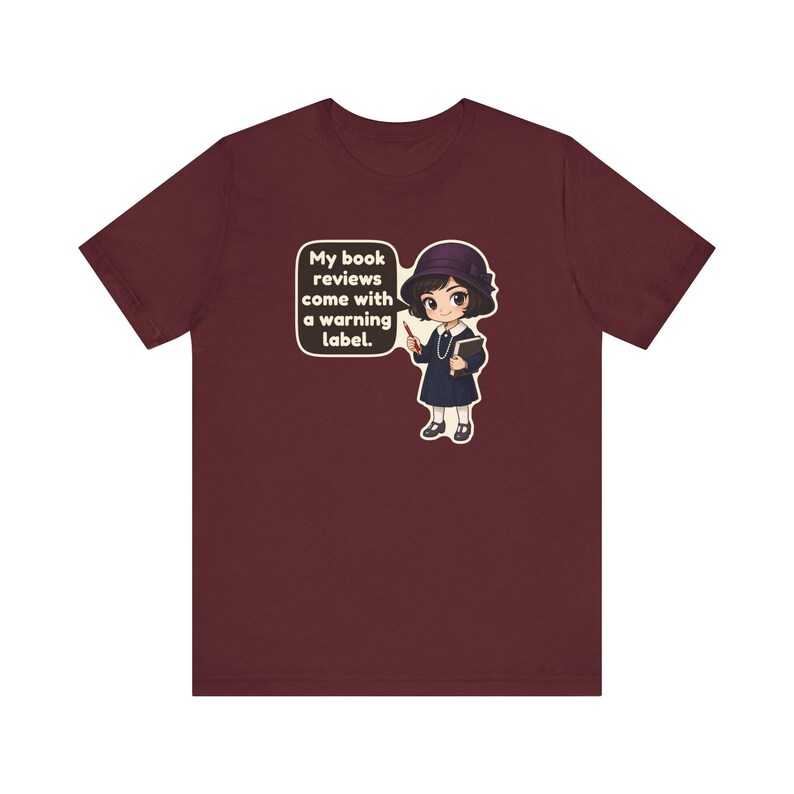 Dorothy Parker Shirt, Book Lover Gift, My Book Reviews Come With a Warning Label, Funny Tee for Writers and Librarians Bild 11
