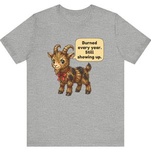 Yule Goat Shirt, Funny Scandinavian Christmas Tee, Swedish Heritage Gift, Folklore Lover Gift, Straw Goat Holiday Shirt, Chibi Watercolor bild 9