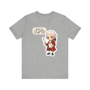 Wolfgang Amadeus Mozart Shirt, Music Teacher Gift, Wrote My First Symphony at Eight, Tee for Piano Students, Young Musicians and Recitals image 5