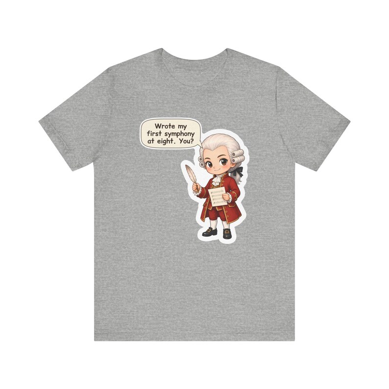Wolfgang Amadeus Mozart Shirt, Music Teacher Gift, Wrote My First Symphony at Eight, Tee for Piano Students, Young Musicians and Recitals image 5