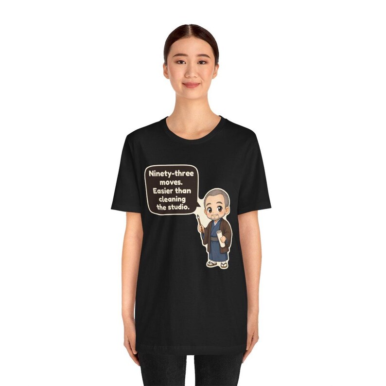 Katsushika Hokusai Shirt, Art Teacher Gift, Ninety-Three Moves Easier Than Cleaning the Studio, Funny Watercolor Tee for Artists bild 3